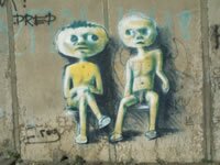 Омск. Граффити на Иртышской набережной. Фото